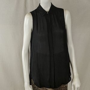 J. CREW 100% SILK BLACK BLOUSE